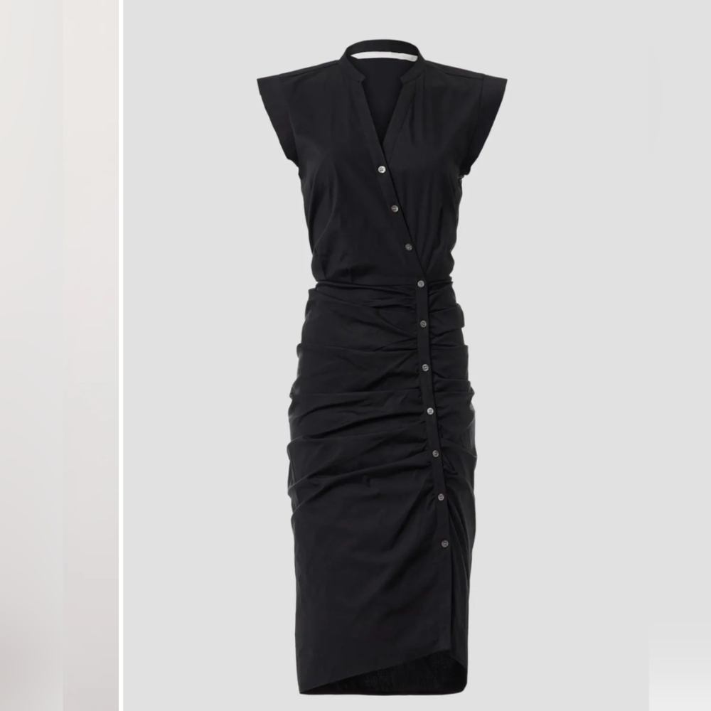 Elegant Black Button-Down Dress